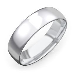 Men's Half Round Comfort Fit Wedding Band - 6mm Width