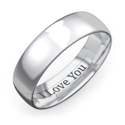 Men's Half Round Comfort Fit Wedding Band - 6mm Width