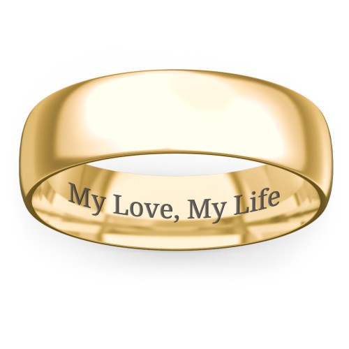 Men's Half Round Comfort Fit Wedding Band - 6mm Width