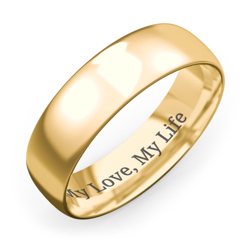 Men's Half Round Comfort Fit Wedding Band - 6mm Width