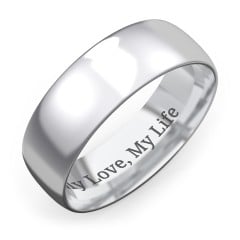 Men's Half Round Comfort Fit Wedding Band - 7mm Width