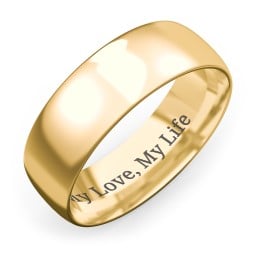 Men's Half Round Comfort Fit Wedding Band - 7mm Width