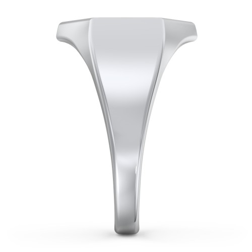 Men's Engravable Wood Hexagon Signet Ring - Cherry