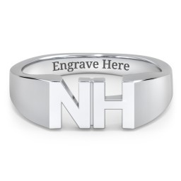 Men's Double Initial Signet Ring