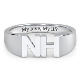 Men's Double Initial Signet Ring