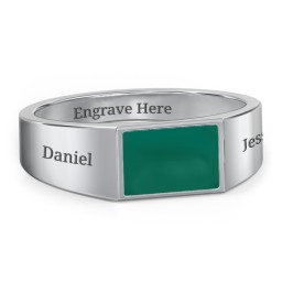 Men’s Engravable Cold Enamel Signet Ring