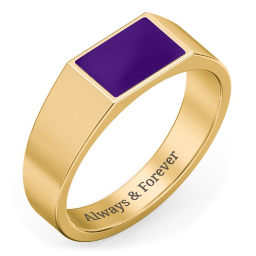 Men’s Engravable Cold Enamel Signet Ring