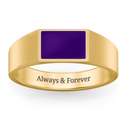 Men’s Engravable Cold Enamel Signet Ring