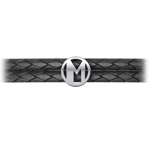 Men’s Leather Sterling Silver Round "M" Initial Bracelet – Sterling Silver