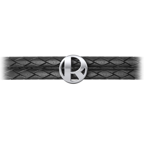Men’s Leather Sterling Silver Round "R" Initial Bracelet – Sterling Silver