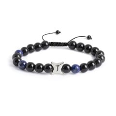 Men’s Engravable Geometric S-Knot Bead Bracelet