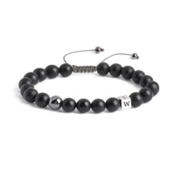 Men’s Matte Cube S-Knot Bead Bracelet
