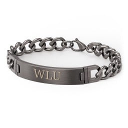 Men’s Engravable 8.75" Gunmetal Stainless Steel Curb Link ID Bracelet