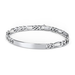 Men’s Engravable 8.25" Stainless Steel Figaro Link ID Bracelet in Stainless Steel