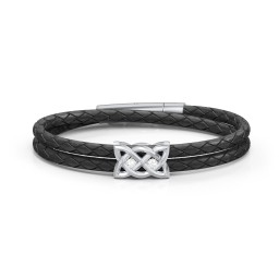 Men’s Sterling Silver Celtic Knot Bracelet With 2 Gemstones in 925 Sterling Silver with Cubic Zirconia