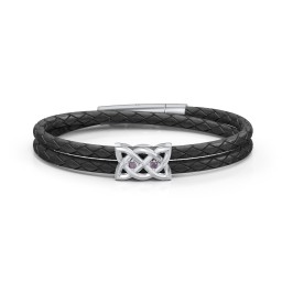 Men’s Sterling Silver Celtic Knot Bracelet With 2 Gemstones in 925 Sterling Silver with Alexandrite