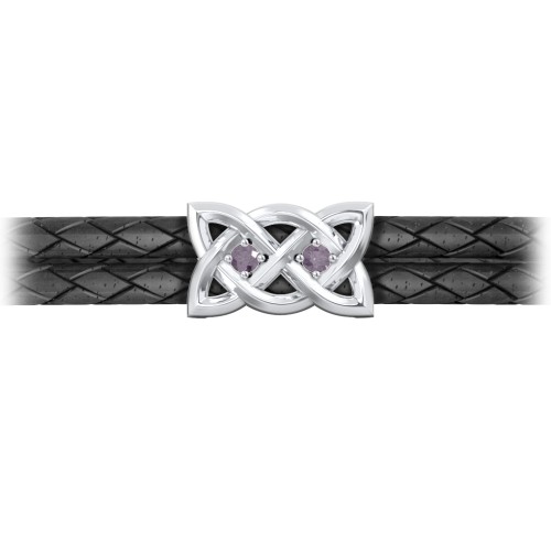 Men’s Sterling Silver Celtic Knot Bracelet With 2 Gemstones – Sterling Silver with Alexandrite