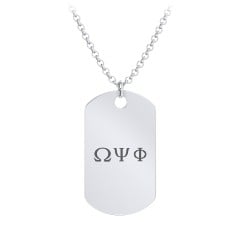 Men's Engravable Dog Tag Fraternity Necklace