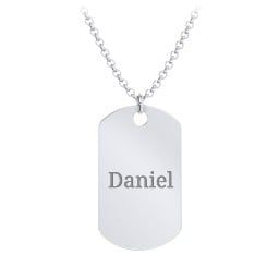 Men's Engravable Dog Tag Necklace