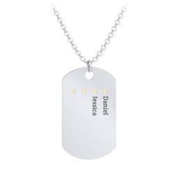 Men's Engravable Dog Tag Necklace with 4 Birthstones