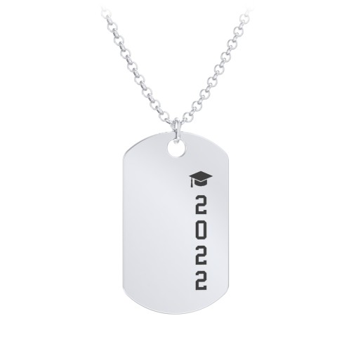 2022 Graduation Dog Tag Necklace – Sterling Silver