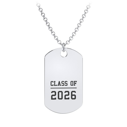 Graduation Dog Tag Necklace – Sterling Silver