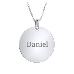 Men's Engravable Disc Necklace