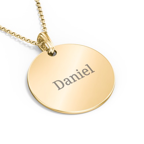 Men's Engravable Disc Necklace – 9kt Yellow Gold
