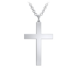 Men's Classic Engravable Cross Necklace in 925 Sterling Silver