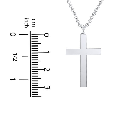 Men's Classic Engravable Cross Necklace – 9kt Yellow Gold