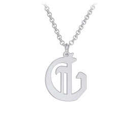 Men's Gothic Initial Pendant Necklace - G