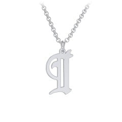 Men's Gothic Initial Pendant Necklace - I
