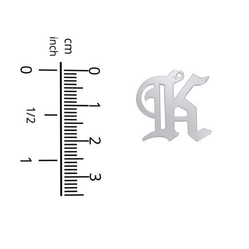 Men's Gothic Initial Pendant Necklace - K