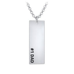 Men's Engravable #1 DAD Long Tag Necklace