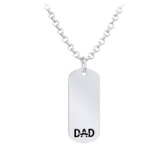 Men's Engravable DAD Tag Necklace – Sterling Silver