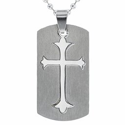 Stainess Steel Necklace With Centre Cross Design in Stainless Steel