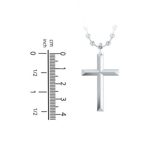 Men’s Engravable Knife Edge Silver Cross Pendant