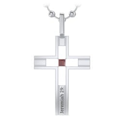 Men’s Engravable Cut-out Silver Cross Pendant