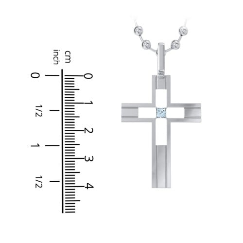 Men’s Engravable Cut-out Silver Cross Pendant