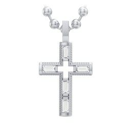 Men’s Baguette Birthstone Cross Pendant