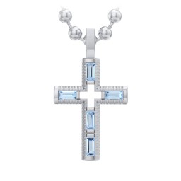 Men’s Baguette Birthstone Cross Pendant
