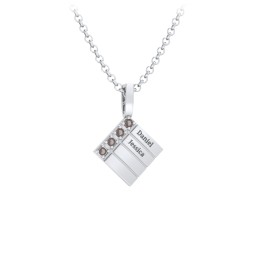 Men’s Engravable 4-Stone Pendant in 925 Sterling Silver with Smokey Quartz