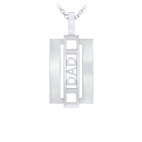 Men’s Engravable “Dad” Pendant – Sterling Silver