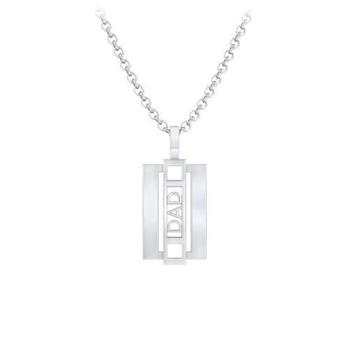 Men’s Engravable “Dad” Pendant – Sterling Silver