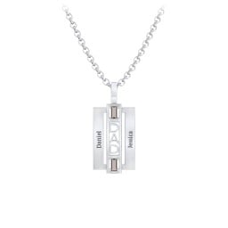 Men’s Engravable 2-Stone “Dad” Pendant