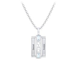 Men’s Engravable 2-Stone “Dad” Pendant