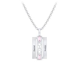 Men’s Engravable 2-Stone “Dad” Pendant