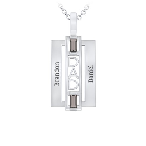 Men’s Engravable 2-Stone “Dad” Pendant
