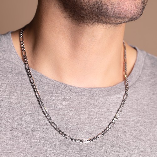 Men’s 24" Sterling Silver Figaro Link Chain Necklace