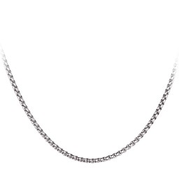 Men’s 22" Sterling Silver Thick Rounded Box Chain Necklace in 925 Sterling Silver